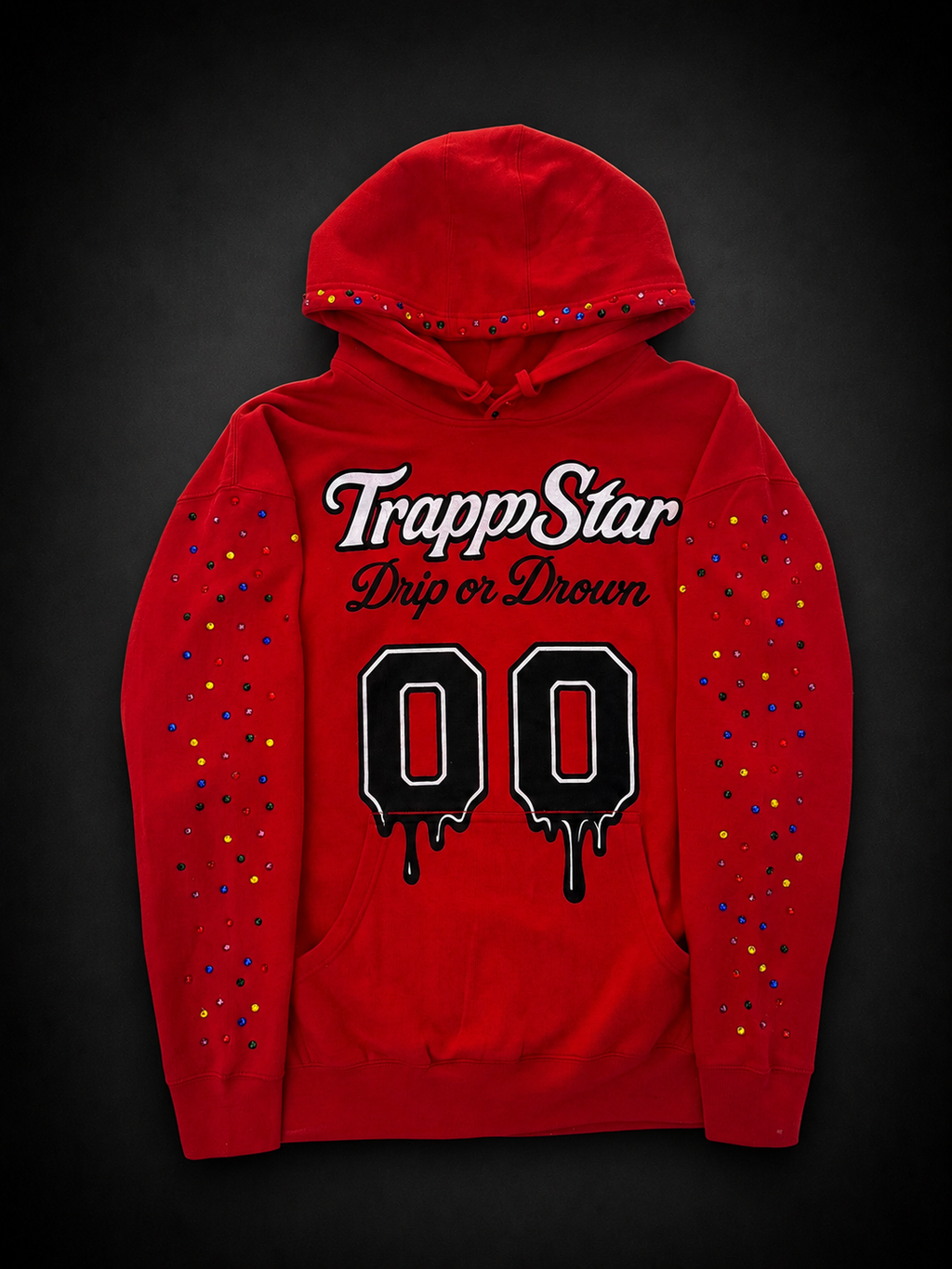 TrappStar Rhinestone Hoodie - Red