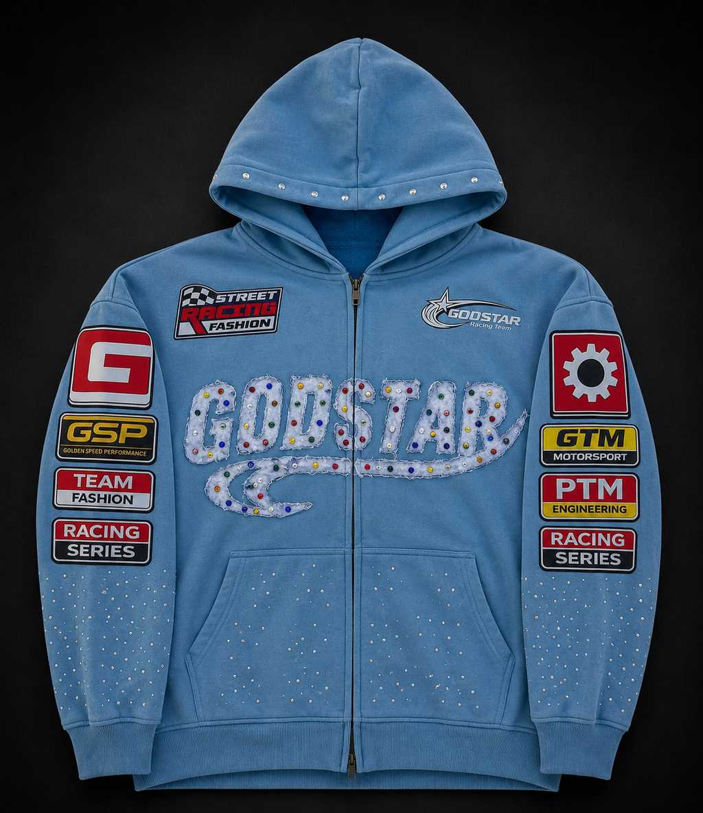 GODSTAR Racing Hoodie - Sky Blue