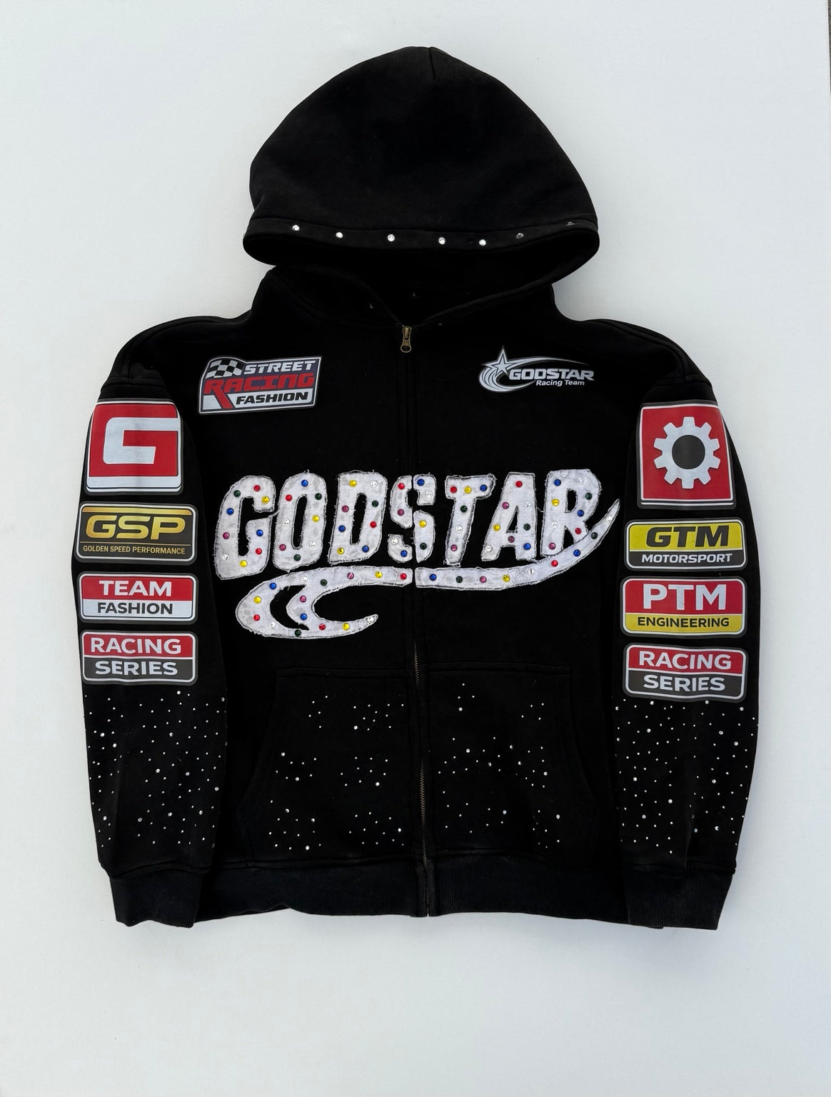GODSTAR Racing Hoodie - Burn Out Black