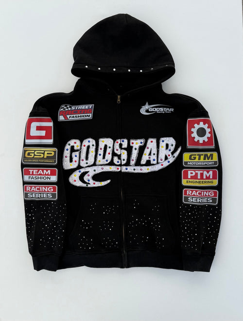 GODSTAR Racing Hoodie - Burn Out Black